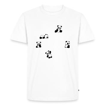 Je parle couramment le panda ! Pandas Kawaii mignons - T-shirt Premium bio Homme - blanc - Devant - Nico (187cm)