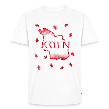 Cologne, outline, snowflake, Christmas - Men's Premium Organic T-Shirt - white - Front - Nico (187cm)