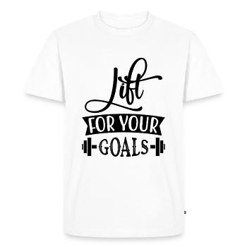 Lift pour vos objectifs - Citation fitness - T-shirt Premium bio Homme - blanc - Devant - Nico (187cm)