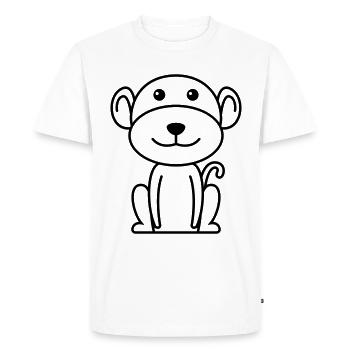 Singe animal comique - T-shirt Premium bio Homme - blanc - Devant - Nico (187cm)