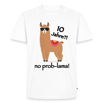 10 ans? Pas de Prob-lama! - T-shirt Premium bio Homme - blanc - Devant - Nico (187cm)