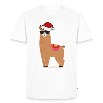 Nicholas Noël Lama - T-shirt Premium bio Homme - blanc - Devant - Nico (187cm)