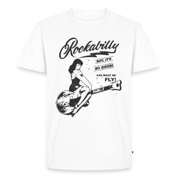 Rockabilly - Rétro des années 50 - Pin Up Girl Rock n Roll - T-shirt Premium bio Homme - blanc - Devant - Nico (187cm)