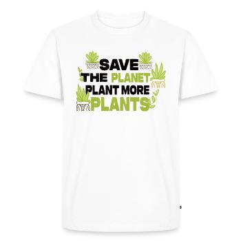Save The Planet Plantez plus de plantes - T-shirt Premium bio Homme - blanc - Devant - Nico (187cm)