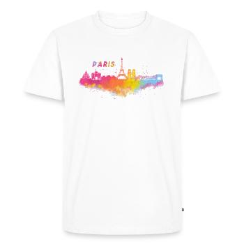 Skyline Paris in France - Men's Premium Organic T-Shirt - white - Front - Nico (187cm)