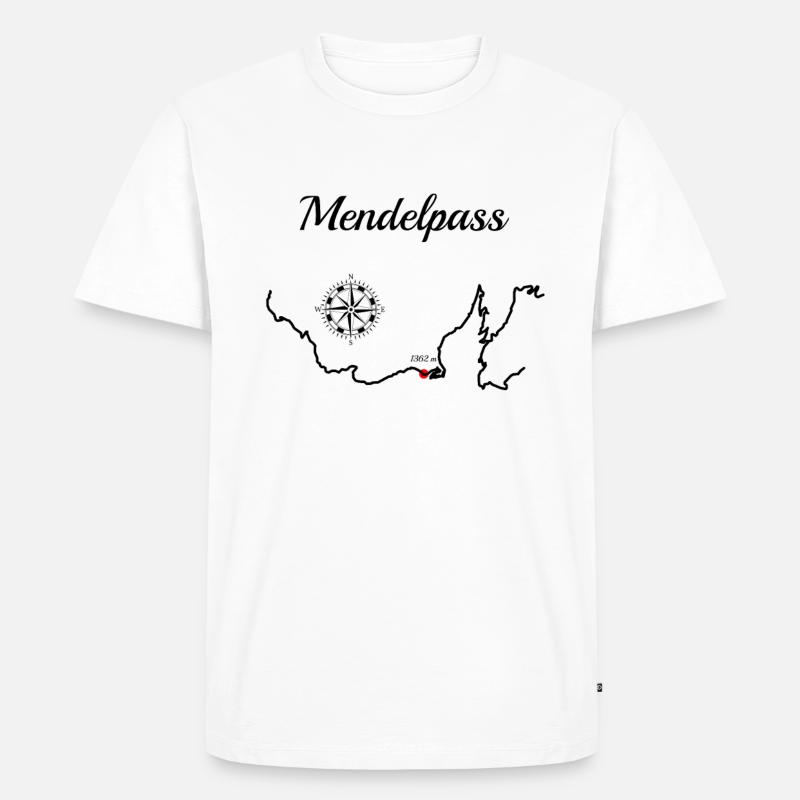 Mendelpass Serpentiner - Männer Premium Bio T-Shirt - Weiß