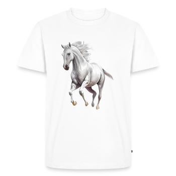 Cheval blanc - T-shirt Premium bio Homme - blanc - Devant - Nico (187cm)