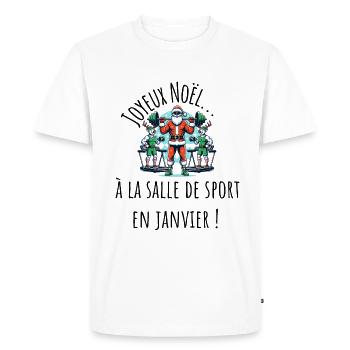 Joyeux Noël Humour - T-shirt Premium bio Homme - blanc - Devant - Nico (187cm)