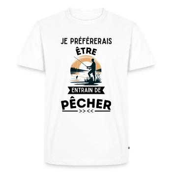 entrain de pêcher humour pêche - T-shirt Premium bio Homme - blanc - Devant - Nico (187cm)