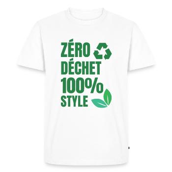 zéro déchet écologie - T-shirt Premium bio Homme - blanc - Devant - Nico (187cm)
