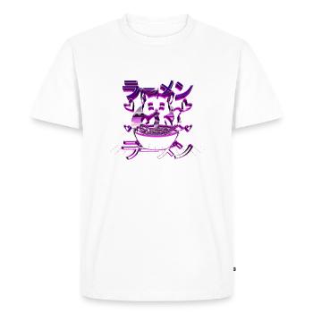 80s style anime ramen cat retro japanese - Men's Premium Organic T-Shirt - white - Front - Nico (187cm)