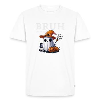Halloween bruh fantôme boo crâne citrouille - T-shirt Premium bio Homme - blanc - Devant - Nico (187cm)