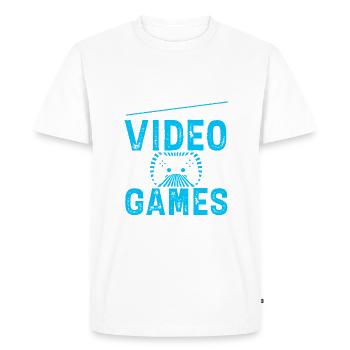 V stands for video games. Funny Valentine's Day Gam - Men's Premium Organic T-Shirt - white - Front - Nico (187cm)