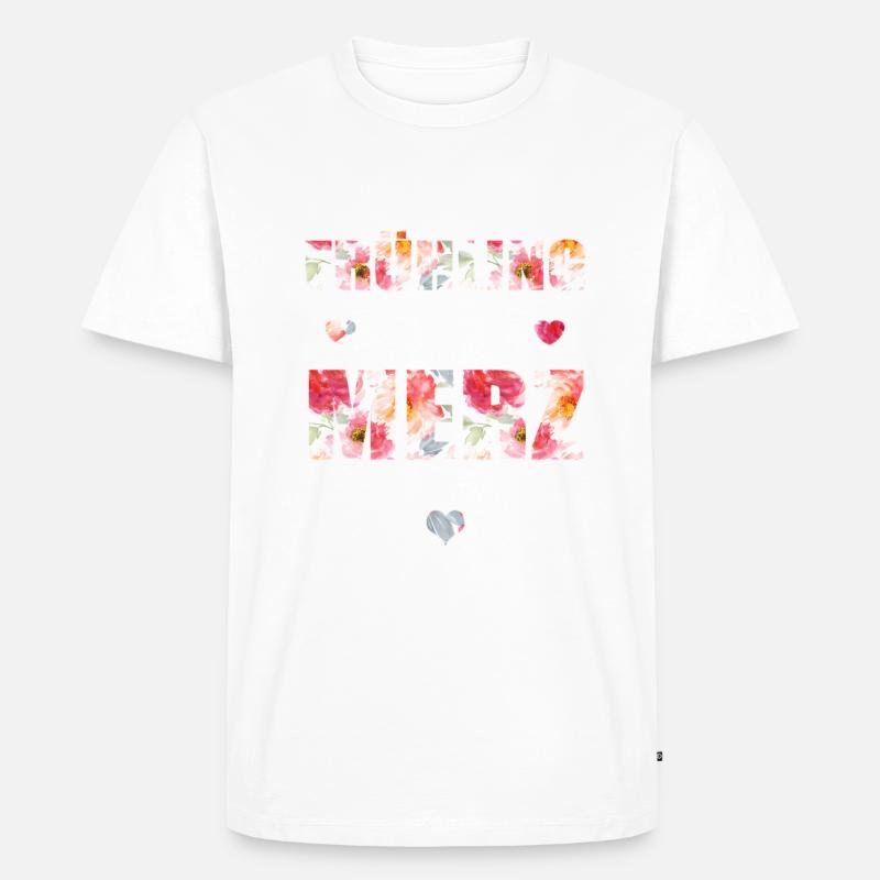 Frühling statt Merz - Männer Premium Bio T-Shirt - Weiß