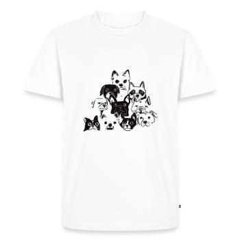 Love Dogs Hate Nazis - Men's Premium Organic T-Shirt - white - Front - Nico (187cm)