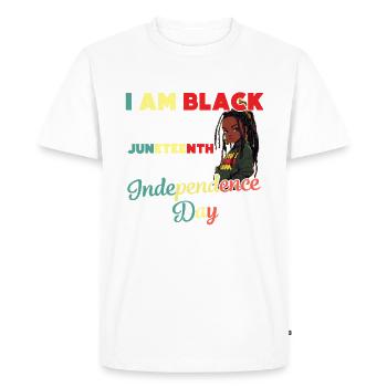 Je suis un enfant noir Jour de l’indépendance - T-shirt Premium bio Homme - blanc - Devant - Nico (187cm)