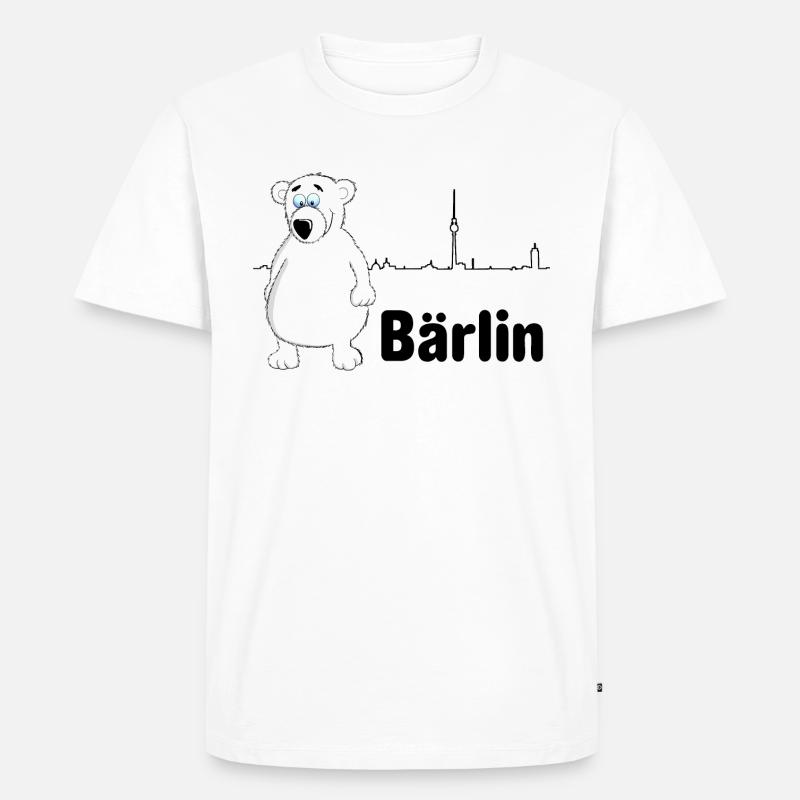 Berlin mit Berliner Bär = Bärlin - Männer Premium Bio T-Shirt - Weiß