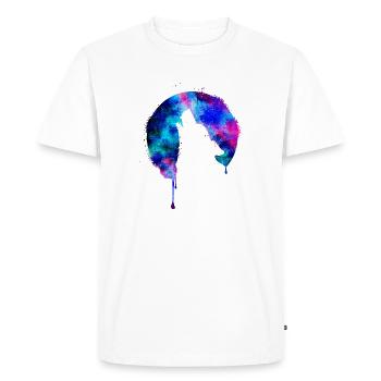 Howling Wolf - Full Moon - Gift Moon Galaxy - Men's Premium Organic T-Shirt - white - Front - Nico (187cm)