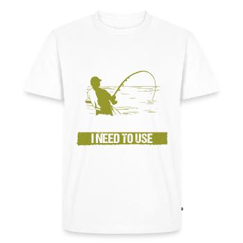 Leurre de pêche de 32 ans Canne de pêcheur Drôle 32 - T-shirt Premium bio Homme - blanc - Devant - Nico (187cm)