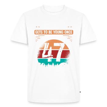 Idée d’anniversaire de 47 ans pour hommes 47 anniversaire - T-shirt Premium bio Homme - blanc - Devant - Nico (187cm)