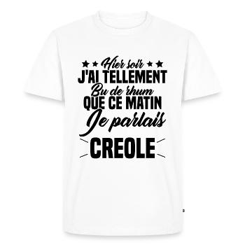 Hier soir j ai tellement bu de rhum - T-shirt Premium bio Homme - blanc - Devant - Nico (187cm)