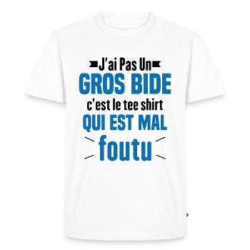 J'ai Pas Un Gros Bide Humour Cadeau - T-shirt Premium bio Homme - blanc - Devant - Nico (187cm)
