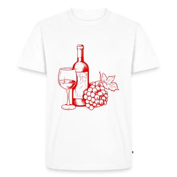 Wine Glass Grapes Wine - Men's Premium Organic T-Shirt - white - Front - Nico (187cm)