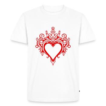 Heart Crown Love - Men's Premium Organic T-Shirt - white - Front - Nico (187cm)