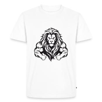 Lion Muscles Gym MMA Fighter - Men's Premium Organic T-Shirt - white - Front - Nico (187cm)