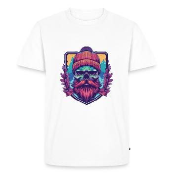 Crâne de bûcheron - T-shirt Premium bio Homme - blanc - Devant - Nico (187cm)