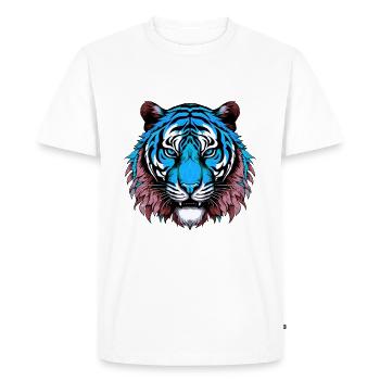 Portrait de tigre coloré - T-shirt Premium bio Homme - blanc - Devant - Nico (187cm)