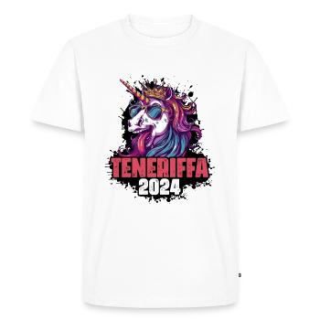 Tenerife 2024 Licorne - T-shirt Premium bio Homme - blanc - Devant - Nico (187cm)