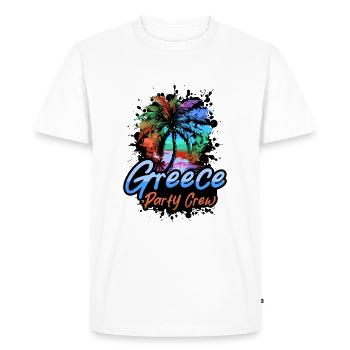 Grèce Party Crew Vacances - T-shirt Premium bio Homme - blanc - Devant - Nico (187cm)