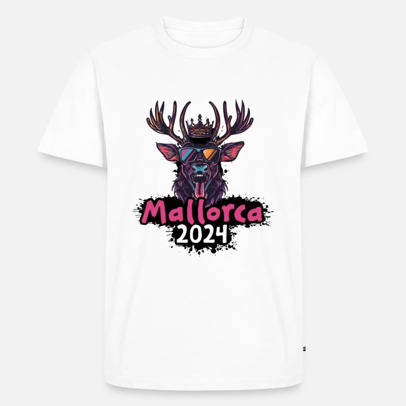 Mallorca 2024 Hirsch - Männer Premium Bio T-Shirt - Weiß