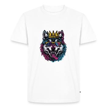 Wolf Comic - Men's Premium Organic T-Shirt - white - Front - Nico (187cm)