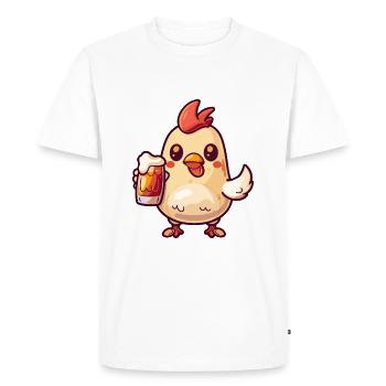 Chicken Beer Comic Party - Men's Premium Organic T-Shirt - white - Front - Nico (187cm)