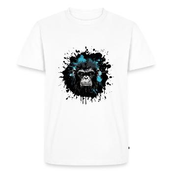 Monkey Portrait - Men's Premium Organic T-Shirt - white - Front - Nico (187cm)