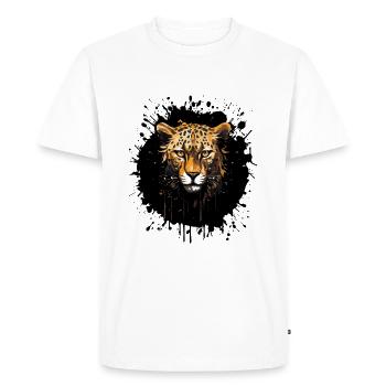 Portrait de guépard - T-shirt Premium bio Homme - blanc - Devant - Nico (187cm)