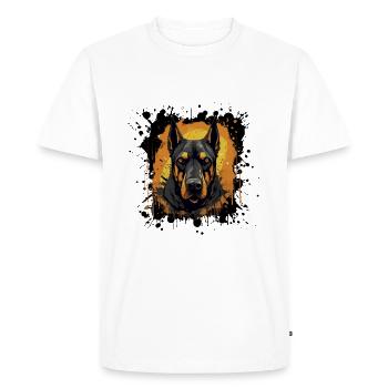 Doberman Dog Portrait - Men's Premium Organic T-Shirt - white - Front - Nico (187cm)