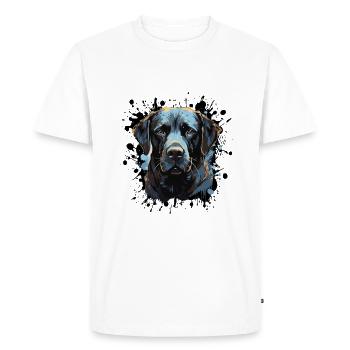 Portrait de chien labrador - T-shirt Premium bio Homme - blanc - Devant - Nico (187cm)