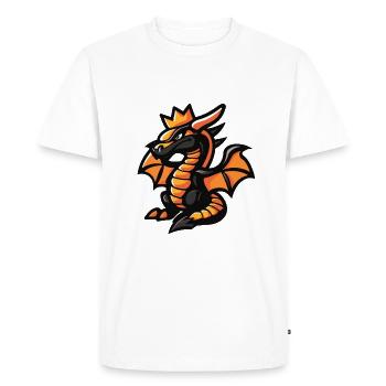 Couronne de bande dessinée Dragon - T-shirt Premium bio Homme - blanc - Devant - Nico (187cm)