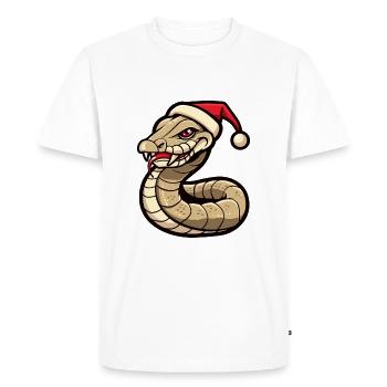 Serpent Cobra Noël - T-shirt Premium bio Homme - blanc - Devant - Nico (187cm)