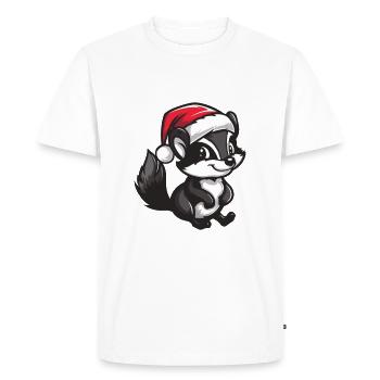 Noël Skunk - T-shirt Premium bio Homme - blanc - Devant - Nico (187cm)