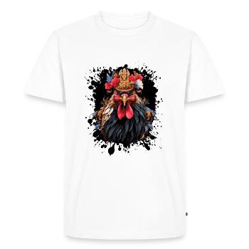 Rooster Head Portrait Crown - Men's Premium Organic T-Shirt - white - Front - Nico (187cm)