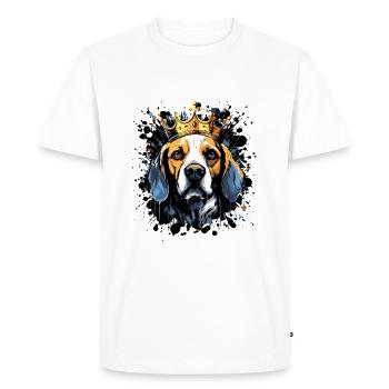 Beagle Dog Head Portrait Crown - Men's Premium Organic T-Shirt - white - Front - Nico (187cm)