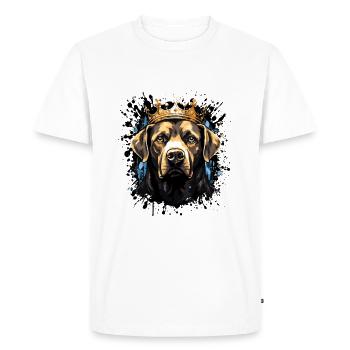 Tête de chien Labrador Portrait Couronne - T-shirt Premium bio Homme - blanc - Devant - Nico (187cm)