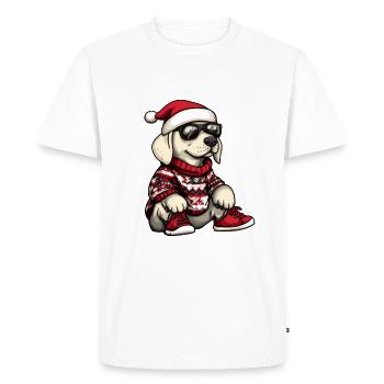 Labrador Chien Noël Noël - T-shirt Premium bio Homme - blanc - Devant - Nico (187cm)