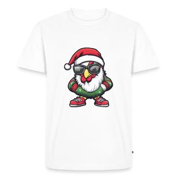 Coq Noël Moche Noël - T-shirt Premium bio Homme - blanc - Devant - Nico (187cm)