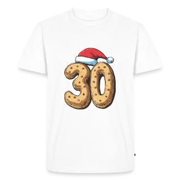 30 Numéro Noël - T-shirt Premium bio Homme - blanc - Devant - Nico (187cm)