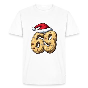 69 Nombre Noël - T-shirt Premium bio Homme - blanc - Devant - Nico (187cm)